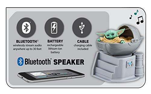 Star Wars The Child Bluetooth Speaker Portable Wireless Crystal Clear for Home, Travel, Outdoor, Rechargeable, The Mandalorian Toy for Kids Ages 4 and Up Compatible with iPhone Samsung
