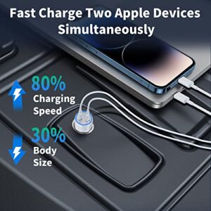 [Apple MFi Certified] iPhone Fast Car Charger, GODMADES 60W Dual USB-C Power Car Charger + 20W PD USB-C Rapid Wall Charger Block + 2 X 6FT Type-C to Lightning Cord for iPhone 14/13/12/11/XS/XR/SE/iPad