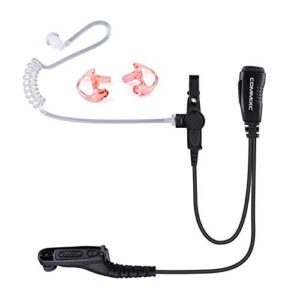 commixc walkie talkie earpiece, covert air acoustic tube headset with mic and ptt, compatible with motorola mototrbo two-way radios apx4000 apx7000 apx8000 xpr6350 xpr6550 xpr7350 xpr7550