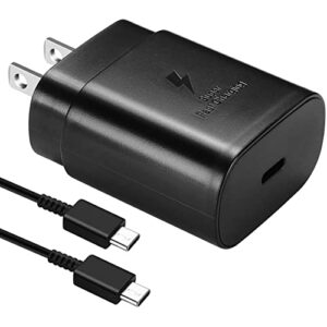 25W USB C Wall Charger Super Fast Charging with Type C Charger Cable 3FT for Samsung Galaxy S23 S23Ultra S23+ S22 S22Ultra S22+ S21 S21Ultra S20 S20 Plus S10 S9 S8 Note 20/10/9/8