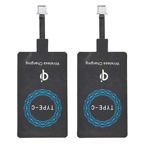 2PCS Universal Ultra Slim Type C Wireless Charger Charging Receiver Module, Qi Receiver Widely Suitable for Type C Mobile Phone