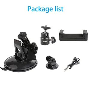 PellKing Action Camera Suction Cup Mount with Adhesive Pad for Car Dashboard Vehicle Windshield & Window Holder Compatible with GoPro Hero 11 10 9 8 7 6 4 5, DJI Osmo Action 2 3, Akaso, Insta360 etc