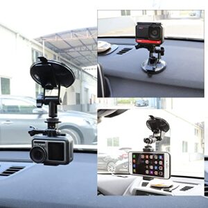 PellKing Action Camera Suction Cup Mount with Adhesive Pad for Car Dashboard Vehicle Windshield & Window Holder Compatible with GoPro Hero 11 10 9 8 7 6 4 5, DJI Osmo Action 2 3, Akaso, Insta360 etc