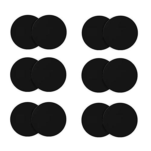 Ozgoe Happy Bell (12 Pack) Mini Mount Metal Plate with Adhesive for Collapsible Grip & Magnetic Phone Car Mount Holder Cradle (Compatible with Magnetic Mounts),Black