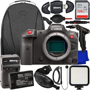 ultimaxx essential canon r5 c mirrorless cinema camera bundle (body only) – includes: 128gb ultra memory card, replacement battery, led light kit w/bracket, tabletop tripod, & more (20pc bundle)