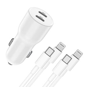 susnwere usb c car charger for iphone 13 12, [apple mfi certified] 6ft lightning to type c cable, 45w pd car fast charger adapter for iphone 14 13 12 11 pro max mini xr xs x 8 plus