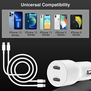 Susnwere USB C Car Charger for iPhone 13 12, [Apple MFi Certified] 6Ft Lightning to Type C Cable, 45W PD Car Fast Charger Adapter for iPhone 14 13 12 11 Pro Max Mini XR XS X 8 Plus