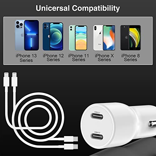 Susnwere USB C Car Charger for iPhone 13 12, [Apple MFi Certified] 6Ft Lightning to Type C Cable, 45W PD Car Fast Charger Adapter for iPhone 14 13 12 11 Pro Max Mini XR XS X 8 Plus