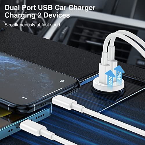 Susnwere USB C Car Charger for iPhone 13 12, [Apple MFi Certified] 6Ft Lightning to Type C Cable, 45W PD Car Fast Charger Adapter for iPhone 14 13 12 11 Pro Max Mini XR XS X 8 Plus