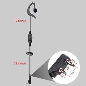 Retevis RT21 Two Way Radio Earpiece with Mic, Big PTT, Compatible RT22 RT21 H-777 RT68 RT22S H-777S RT19 pxton Walkie Talkie, G-Type Soft Earhook Walkie Talkie Earpiece 2 Pin(5 Pack)