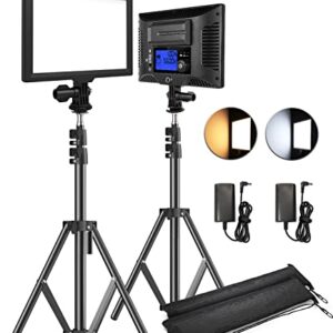 Switti LED Video Light Lighting Kit, Dimmable Bi-Color Panel Light with Stand for Photography/Live Streaming/YouTube/Video Conference|3200K-5600K, CRI95+