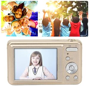 Digital Camera for Kids, 2.7in Camera ABS Metal 48MP High Definition 8X Optical Zoom Portable Digital Camera for Children Beginners (Gold)