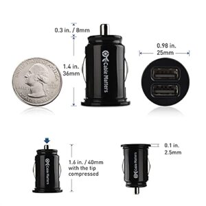 Cable Matters 2-Pack 4.8A 24W Flush Mount Dual USB Car Charger, Compact Mini Car USB Charger for Smartphones and Tablets