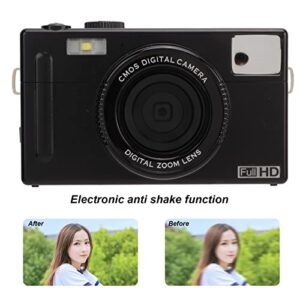 Mini Camera, Portable FHD 1080P 24MP Micro Single Camera, 16X Digital Zoom, 3in LCD Screen, Rechargeable Cmaera for Beginners, Children, Teenagers, Seniors, Friends(Black)