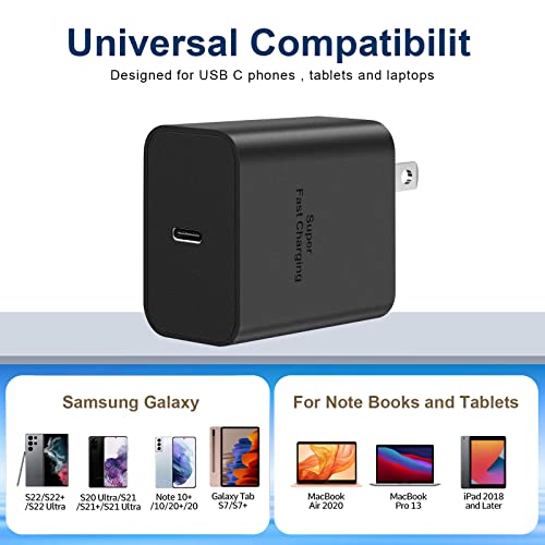 Super Fast Charger Type C,45W USB C Fast Charging Type C Charger Fast Charging for Samsung Galaxy S23 S23+ S23 Ultra S22 S22+ S22Ultra S21 S21+ S21Ultra S20 S10 S10e S9 Plus S8 Plus Note20/10/9/8