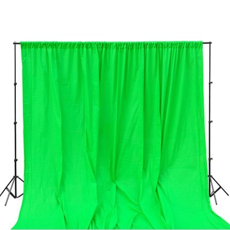StudioFX 400W Chromakey Green Screen 6ft x 9ft Backdrop Photography Video Lighting Kit - Background Support System Included - by Kaezi CH69G