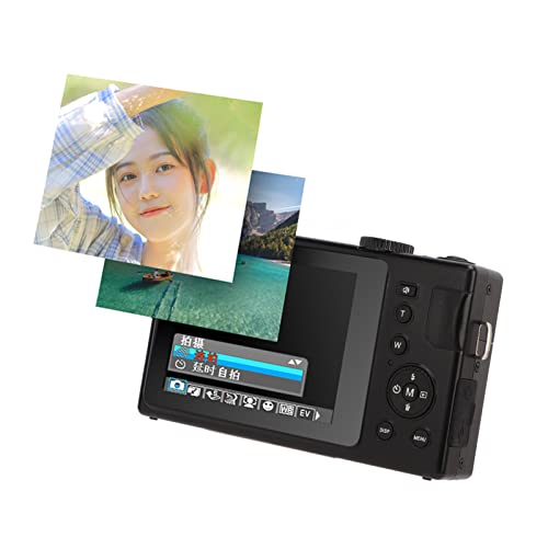 ASHATA 1080P FHD Micro Single Digital Camera 24MP 3 Inch TFT LCD Display 16X Digital Zoom Portable Mini Vlogging Camera Mirrorless Camera for Students, Teens, Kids(Black)