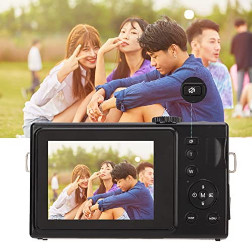 ASHATA 1080P FHD Micro Single Digital Camera 24MP 3 Inch TFT LCD Display 16X Digital Zoom Portable Mini Vlogging Camera Mirrorless Camera for Students, Teens, Kids(Black)