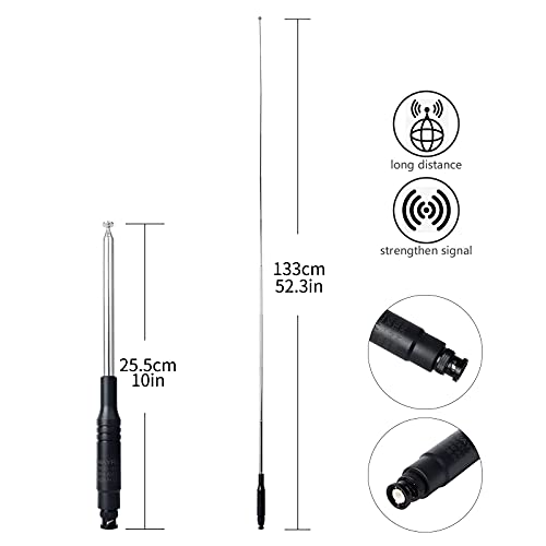 UAYESOK CB Antenna 27MHz 10 Meter BNC Antenna for Cobra HH50WXST HHRT50 C75WXST Midland 75-822 75-785 Uniden BC75XLT BC125AT PRO401HH Handheld Cb Radio Scanner