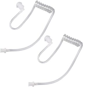 leimaxte acoustic tube earpiece coil tubes replacement for two way radio headsets fbi style motorola kenwood walkie talkie earpieces【2 pack】 with 2x radio earbuds