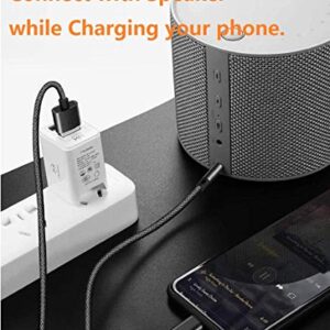 [Upgraded ] 2 in 1 Audio Charging Cable Compatible with iPhone/iPad,3.5mm Aux Cord Audio Jack Works with Car Stereo Speaker Headphone Car Charger Compatible with iPhone13/ 13 Pro/12/11/XS/XR/8/7/SE