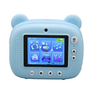 children hd camera, music playback kids camera auto focus 1050mah battery cute for gifts (blue)