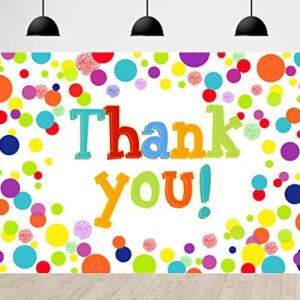 Thank You Backdrops Colorful Dots Photography Background Thanks for Employees Doctors Nurses Teachers First Responders Support Decorations Photo Party Supplies Banner 5X3ft