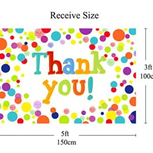 Thank You Backdrops Colorful Dots Photography Background Thanks for Employees Doctors Nurses Teachers First Responders Support Decorations Photo Party Supplies Banner 5X3ft