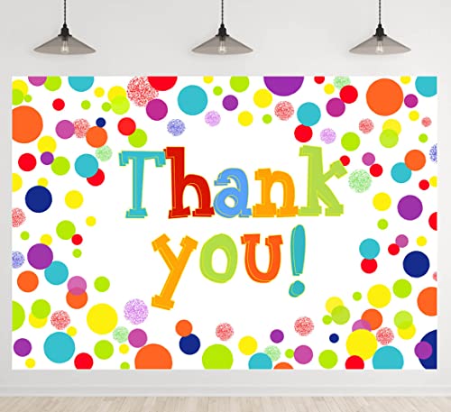 Thank You Backdrops Colorful Dots Photography Background Thanks for Employees Doctors Nurses Teachers First Responders Support Decorations Photo Party Supplies Banner 5X3ft