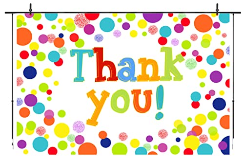 Thank You Backdrops Colorful Dots Photography Background Thanks for Employees Doctors Nurses Teachers First Responders Support Decorations Photo Party Supplies Banner 5X3ft