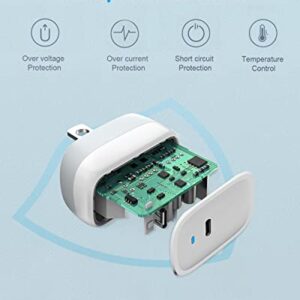 USB C Wall Charger, PowerLot PD 20W Fast Charger Block for iPhone 14, iPhone 13,12 Series, Foldable GaN II 20W USB C Power Adapter Compact USB C Charger for iPad Pro, AirPods Pro, iWatch 8/7/SE