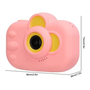 Digital Video Kids Camera Portable 12MP External Silicone Design Kids Camera Dual Front Rear Lens Children Outdoor (Pink)