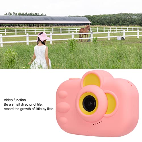 Digital Video Kids Camera Portable 12MP External Silicone Design Kids Camera Dual Front Rear Lens Children Outdoor (Pink)