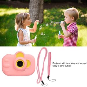 Digital Video Kids Camera Portable 12MP External Silicone Design Kids Camera Dual Front Rear Lens Children Outdoor (Pink)