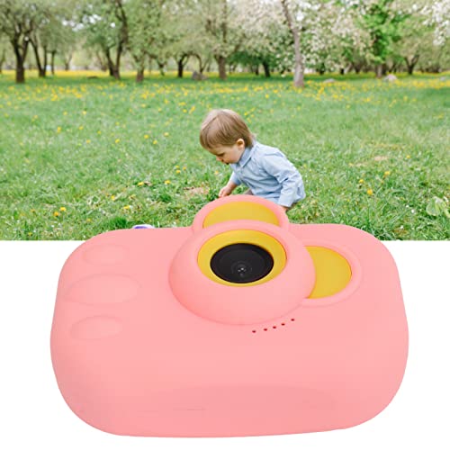 Digital Video Kids Camera Portable 12MP External Silicone Design Kids Camera Dual Front Rear Lens Children Outdoor (Pink)