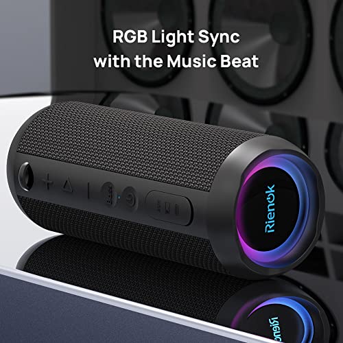 RIENOK Portable Bluetooth Speaker 30W Dual Pairing True Wireless Stereo HD Sound IPX7 Waterproof Outdoor Sport Shower Wireless Speaker Bluetooth 5.3 for Home Party