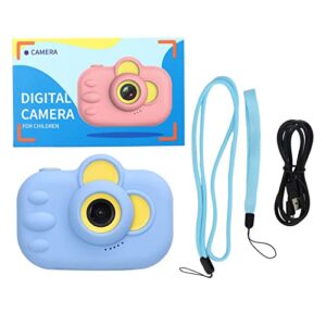 Digital Video Kids Camera Portable 12MP External Silicone Design Kids Camera Dual Front Rear Lens Children Outdoor (Blue)