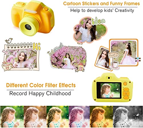 Digital Cameras for Kids Mini Portable Kids Camera 2.0in IPS Color Screen Children's Digital Camera with Photo/Video Function, HD 1080P Camera Children's Camera with Neck Lanyard for Gift