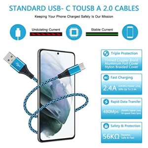 Type C Charger Fast Charging Android USB C Phone Charger Cord 2Pack 6ft for Moto G Power 2022 2021/G Pure/G Stylus 5G 2022/G Play/G Fast/G9 Plus/G8 Power/G7 Play/Z4/Z3, Motorola One 5G UW/Edge 5G UW