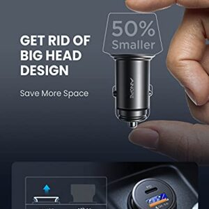 AINOPE 54W for iPhone Car Charger Fast Charging【Apple MFi Certified】 Car Charger iPhone,Cigarette Lighter USB Charger,Mini USB C Car Charger Adapter PD3.0&QC3.0 for iPhone 14 Pro Max/14 Plus/13/12