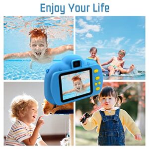 Kids Selfie Digital Camera, Toy Birthday Gift Front And Rear 1080P Anti-Fall 2.0-inch Cartoon Dual Head Camera Children's Photo Digital Camera HD