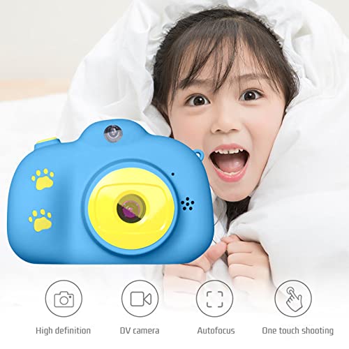 Kids Selfie Digital Camera, Toy Birthday Gift Front And Rear 1080P Anti-Fall 2.0-inch Cartoon Dual Head Camera Children's Photo Digital Camera HD