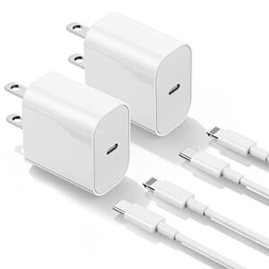 iphone 14 13 12 charger fast charging, 20w apple fast charger block with usb c to lightning cable 6ft, type c wall plug with cord apple chargers for iphone 14 13 12 11 xs pro max plus ipad (2-pack)