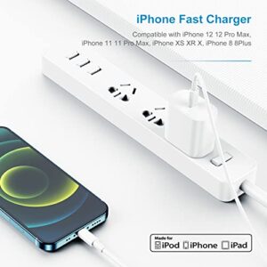 iPhone 14 13 12 Charger Fast Charging, 20W Apple Fast Charger Block with USB C to Lightning Cable 6ft, Type C Wall Plug with Cord Apple Chargers for iPhone 14 13 12 11 XS Pro Max Plus iPad (2-Pack)