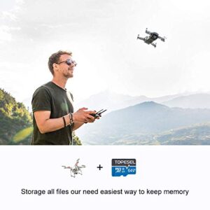 TOPESEL 64GB Micro SD Card SDXC Memory Cards UHS-I TF Card Class 10 for Camera/Phone/Galaxy/Drone/Dash Cam/GOPRO/Tablet/PC/Computer(C10 U1 64GB)