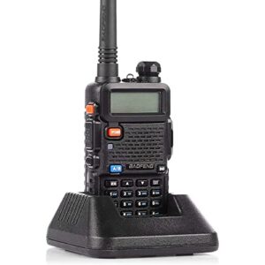 Baofeng UV-5R Two Way Radio Dual Band 144-148/420-450Mhz Walkie Talkie 1800mAh Li-ion Battery(Black)