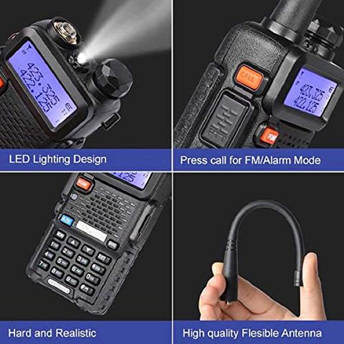 Baofeng UV-5R Two Way Radio Dual Band 144-148/420-450Mhz Walkie Talkie 1800mAh Li-ion Battery(Black)