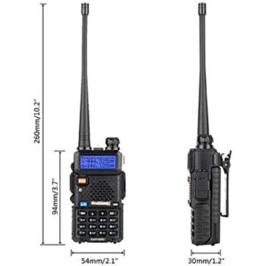 Baofeng UV-5R Two Way Radio Dual Band 144-148/420-450Mhz Walkie Talkie 1800mAh Li-ion Battery(Black)