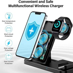 Wireless Charger, 4 in 1 Fast Wireless Charging Station for iPhone 14 13 12 11/ Pro/XS/XR/X/SE/8/8 Plus,18W Fast Charging Dock Stand Compatible with iWatch S7/S6/5/4/3/2/AirPods 1/2/Pro&Apple Pencil 1