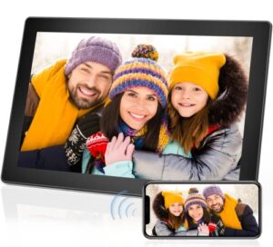 wifi digital photo frames 10.1 inch smart digital photo frame 1920×1080 touch ips screen electronic photo albums with 16gb storage easy setup share photos video via app auto-rotate